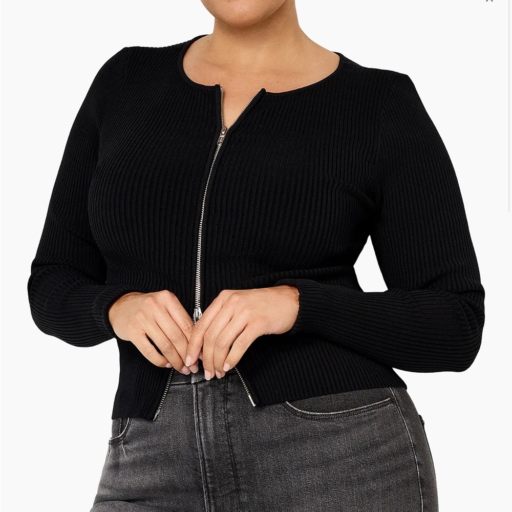 Good American Virgo Sweater, Black, XL